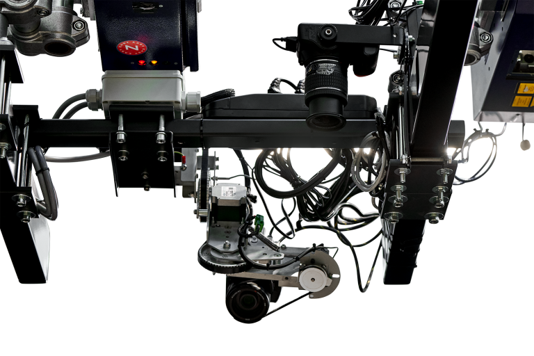 FK Group ARC vision system over a fabric cutting table with placement monitor, supplied by Magnum India
