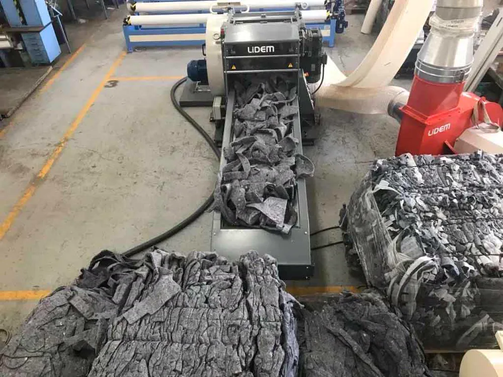 LIDEM TR shredder processing textile and felt waste, supplied by Magnum India